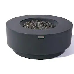 Elementi Nimes 40-Inch Round Concrete Natural Gas Fire Pit in Gray
