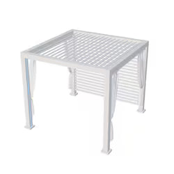 Lakeview Outdoor Designs 10' x 10' Pergola Set – All-White Frame with Motorized White Louvers