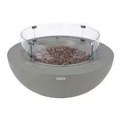Elementi Lunar 42-Inch Round GFRC Natural Gas Fire Pit in Light Gray