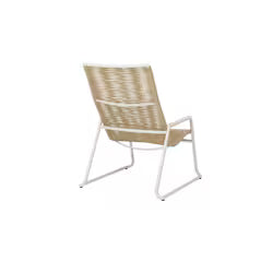 Cabana 5-Piece Resin Wicker Fire Pit Seating Set in Bone by Ebel