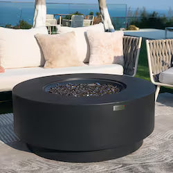 Elementi Nimes 40-Inch Round Concrete Natural Gas Fire Pit in Gray