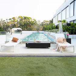 Valencia 62-In Rectangular Concrete Natural Gas Fire Pit in Black by Elementi