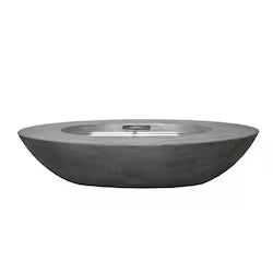 Prism Hardscapes Ovale 79-Inch GFRC Propane Fire Bowl – Pewter Finish