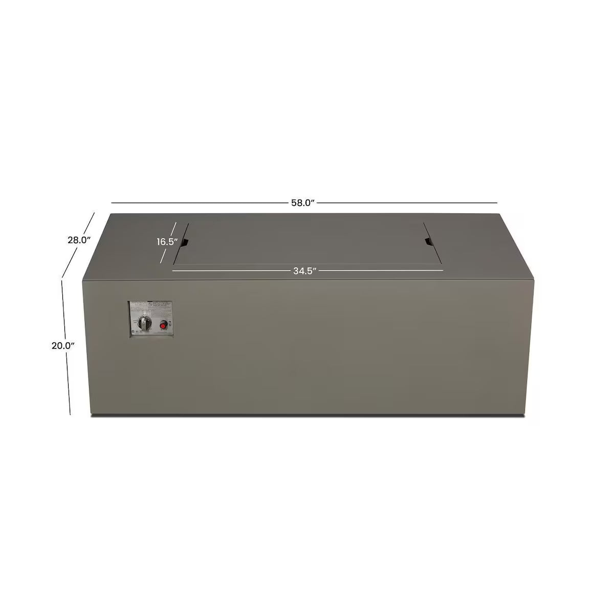 Covewood 58 Inch Rectangular Aluminum Propane in Gray