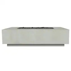 XO 60-Inch Rectangular Concrete Natural Gas Fire Pit – Limestone Finish