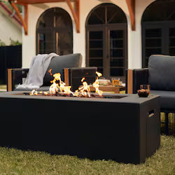 Blaze 60-Inch Rectangular Concrete Fire Pit Table – Natural Gas | Phantom Finish
