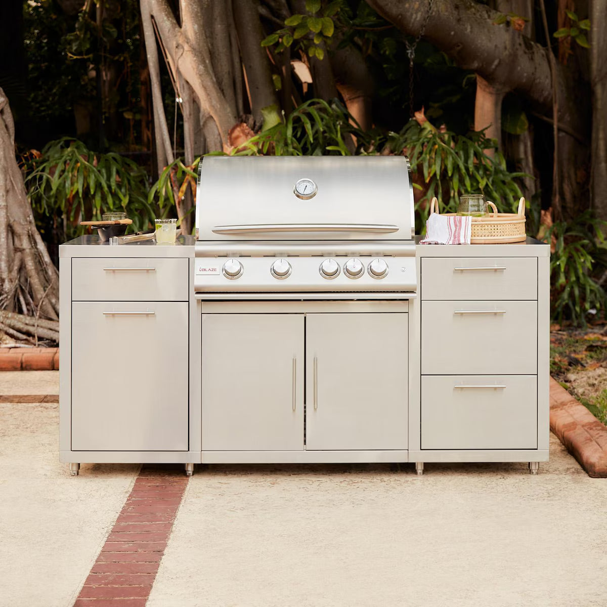 Blaze LTE+ 32-Inch Natural Gas Grill Center – Complete Outdoor Kitchen Island