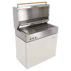 Flammkraft Model D Propane Gas Grill – Ivory White (Model #1029542)
