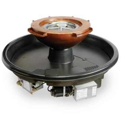 HPC FIRE Evolution 360 Hammered Copper Fire & Water Bowl – Luxury Outdoor Feature with LED Lighting
