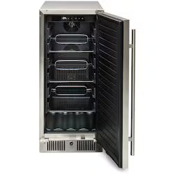 BBQGuys Signature 10 Ft Outdoor Kitchen Island w/ 32-Inch Natural Gas Blaze LTE+ Grill, Griddle & Narrow Trash Bin – Crystal White w/ White Granite