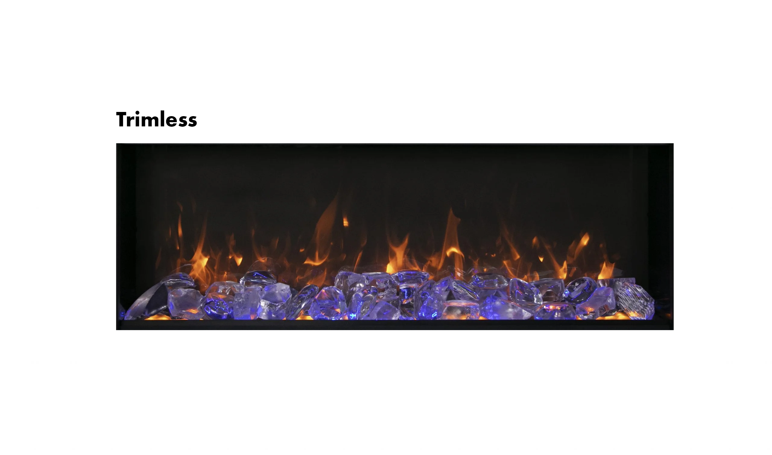 Amantii BI Extra Slim Indoor or Outdoor Built-In Electric Fireplace with black steel surround