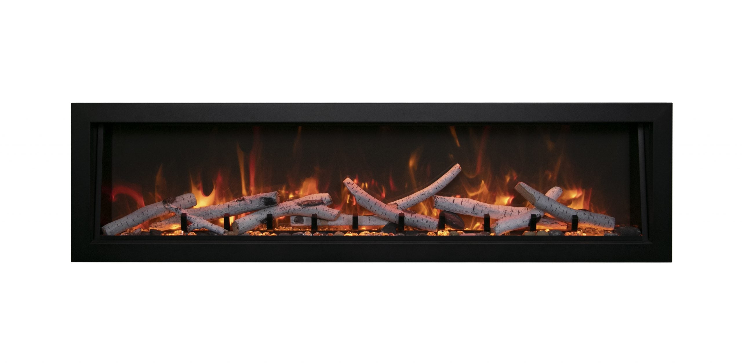 Amantii BI-DEEP-XT Electric fireplace – Indoor or Outdoor Built-in only Electric Fireplace with Black Steel Surround