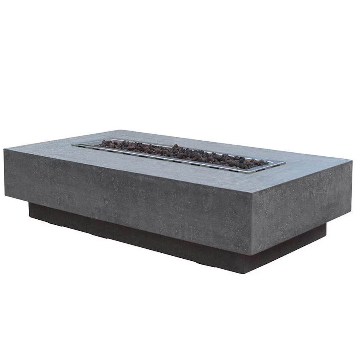 Hampton 56-Inch Rectangular Concrete Natural Gas Fire Pit in Light Gray by Elementi