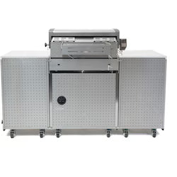 Mont Alpi Compact Series 6 Ft Propane Outdoor Kitchen Island with Fridge – Stainless Steel (MA-957FCRS)