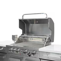 Mont Alpi Compact Series 6 Ft Propane Outdoor Kitchen Island with Fridge – Stainless Steel (MA-957FCRS)