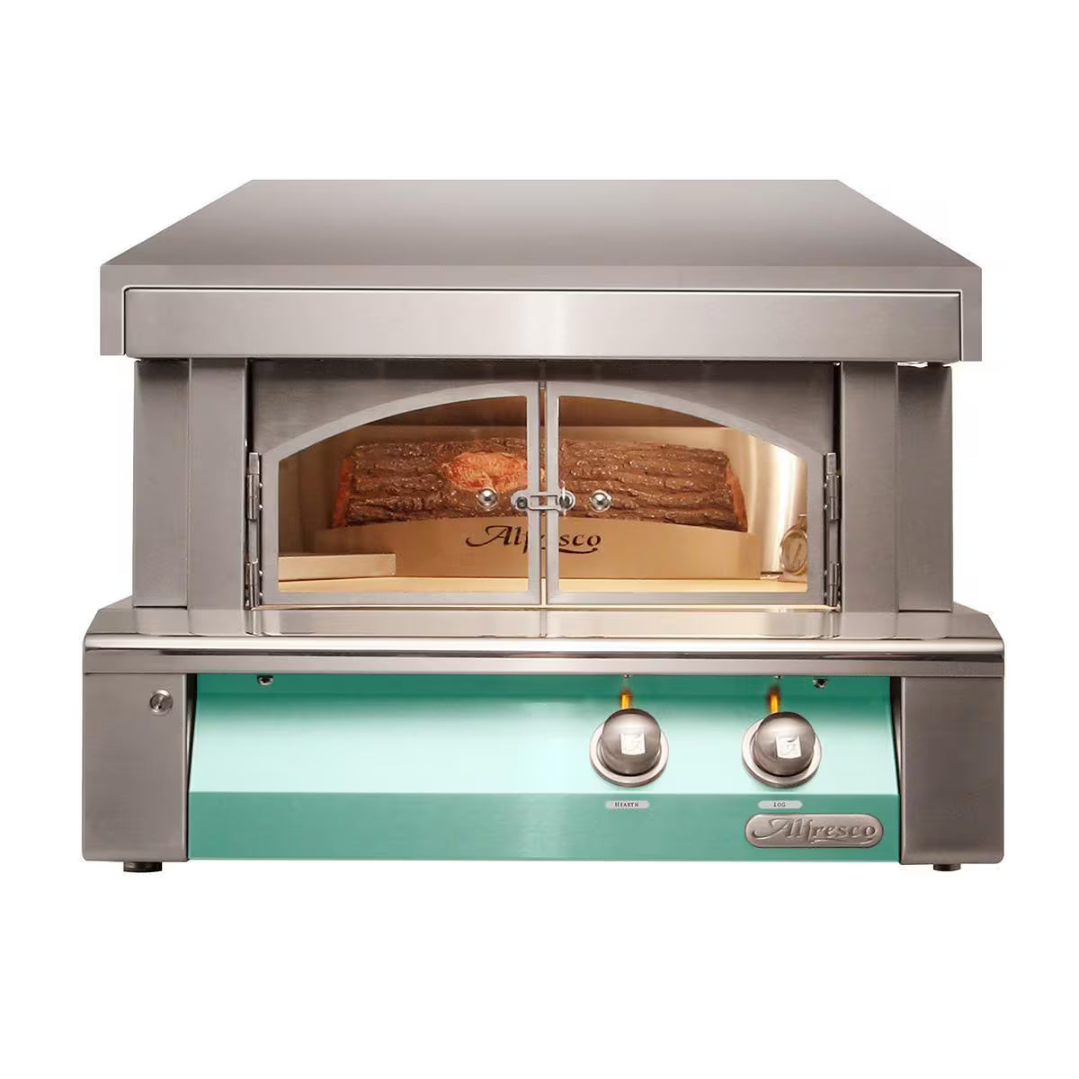 Alfresco 30-Inch Freestanding Countertop Natural Gas Outdoor Pizza Oven Plus – Light Green (AXE-PZA-NG-S6027)
