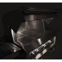 The Hestan 42-Inch Natural Gas Grill W/ Rotisserie On Double Drawer & Door Tower Cart - Pacific Fog - GABR42-NG-GG
