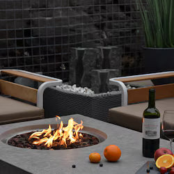 Elementi Metropolis 56-Inch Rectangular Concrete Natural Gas Fire Pit Table – Gray