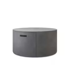 Bellino 42-Inch Round Aluminum Propane Fire Pit with Lid in Concrete Grey by Ebel