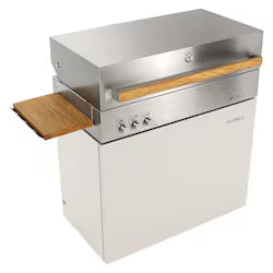 Flammkraft Model D Propane Gas Grill – Ivory White (Model #1029542)