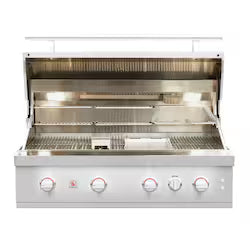 Summerset Quest 42-Inch 3 Burner Built-In Propane Gas Grill with Rear Infrared Burner, Rotisserie Kit & Drop-In Griddle Plate – QST42-LP