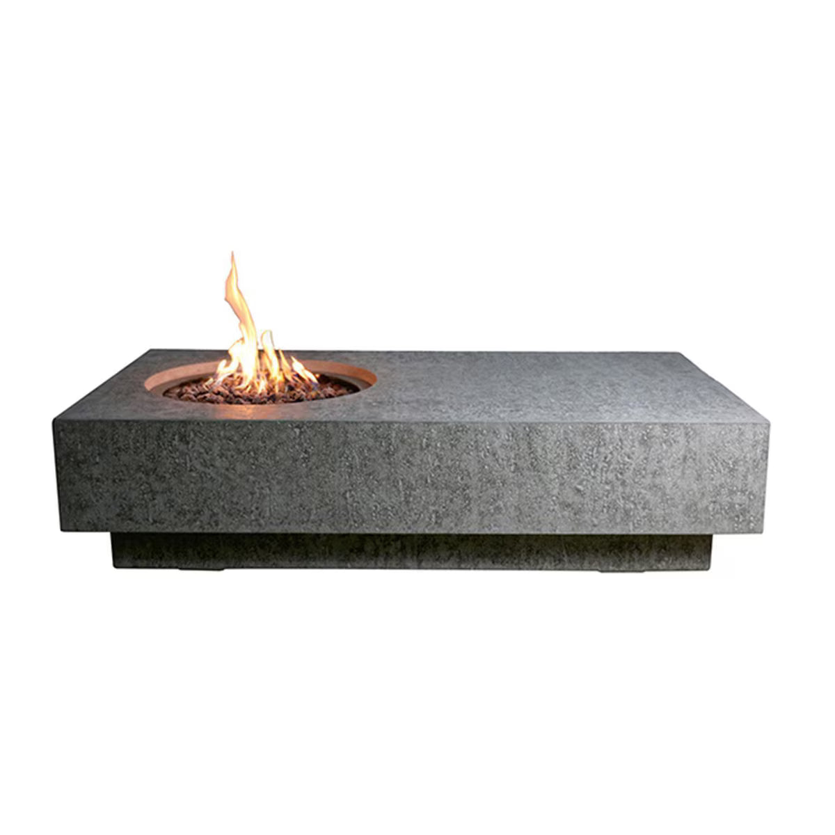 Elementi Metropolis 56-Inch Rectangular Concrete Natural Gas Fire Pit Table – Gray