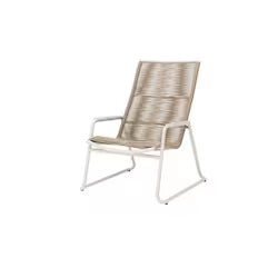 Cabana 5-Piece Resin Wicker Fire Pit Seating Set in Bone by Ebel
