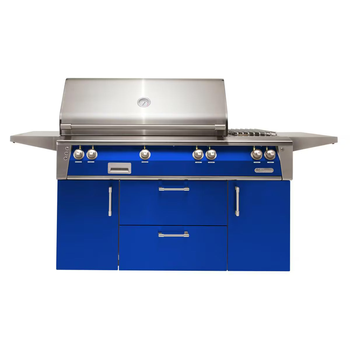 Alfresco ALXE 56-Inch Freestanding Natural Gas Deluxe Grill in Ultramarine Blue (ALXE-56SZC-NG-S5002)
