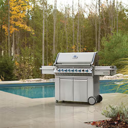 Napoleon Legacy Prestige PRO 665 5-Burner Propane Grill with Rotisserie & Infrared Side Burner (PRO665RSIBPSS-3)