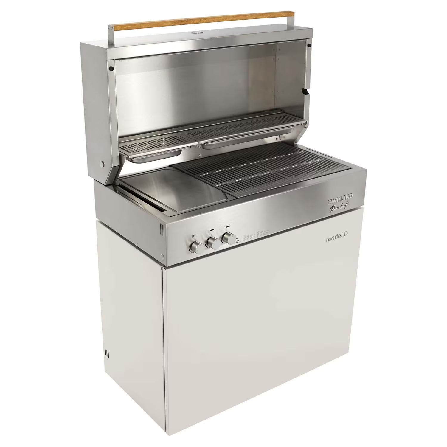 Flammkraft Model D Propane Gas Grill – Ivory White (Model #1029542)