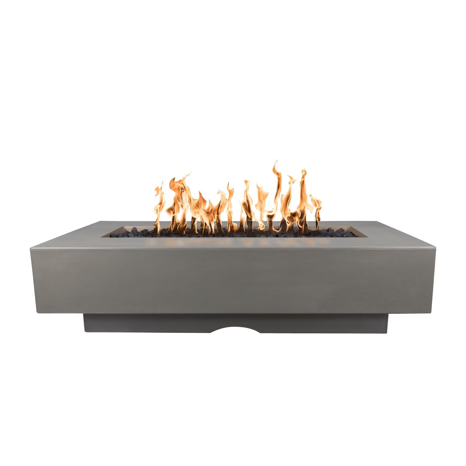 The Outdoor Plus Del Mar 84-Inch Rectangular GFRC Natural Gas Fire Pit – Ash Finish
