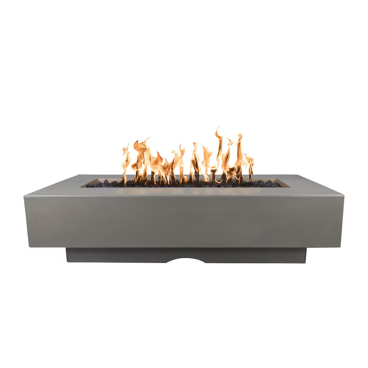 The Outdoor Plus Del Mar 84-Inch Rectangular GFRC Natural Gas Fire Pit – Ash Finish