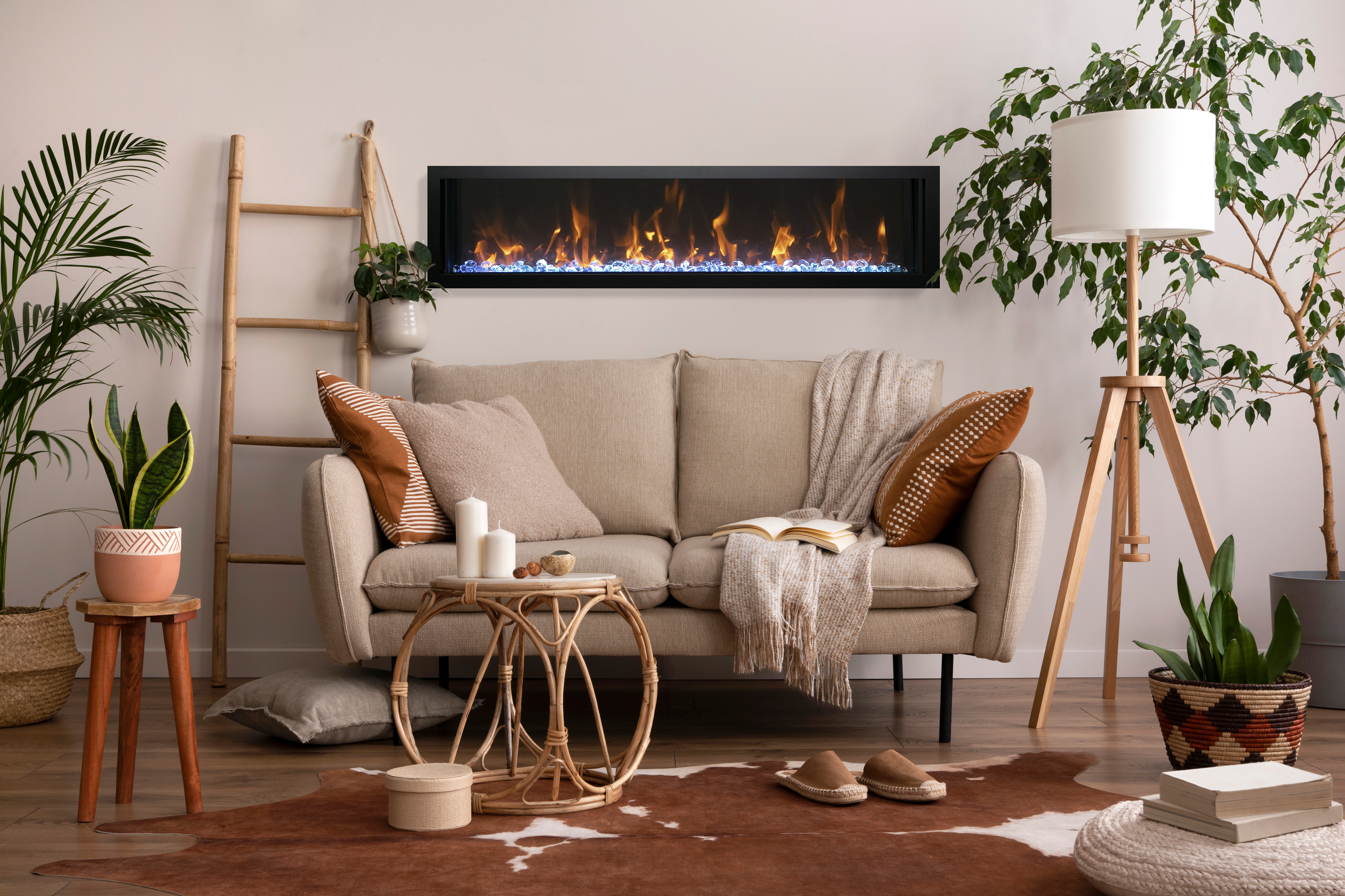 Amantii BI-SLIM Electric Fireplace – built-in electric fireplace with black steel surround