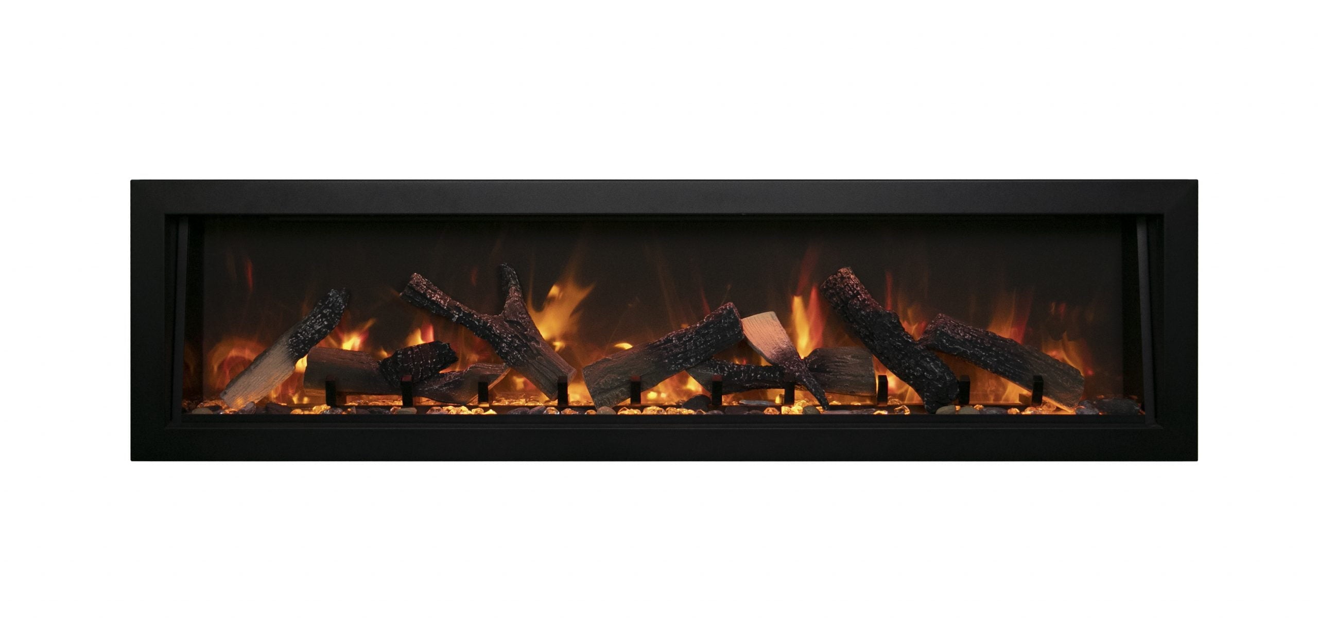 Amantii BI-DEEP-XT Electric fireplace – Indoor or Outdoor  Built-in only Electric Fireplace with Black Steel Surround