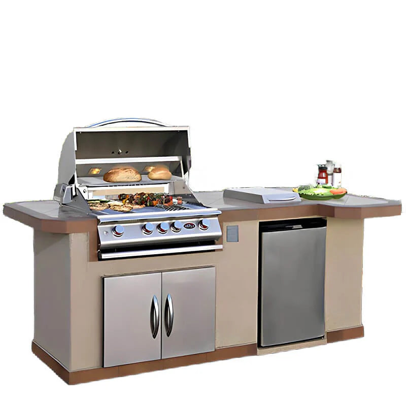 Cal Flame Avalon Q Escape Series BBQ Island with 4 Burner Grill  Model: BBK-820 R/L