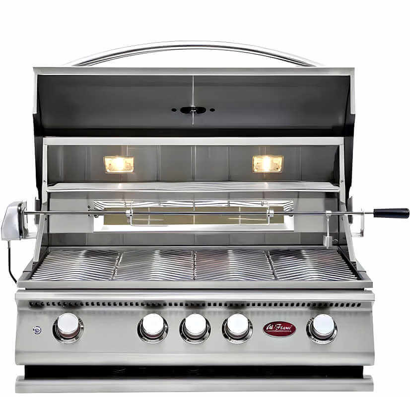 Cal Flame Avalon Q Escape Series BBQ Island with 4 Burner Grill  Model: BBK-820 R/L
