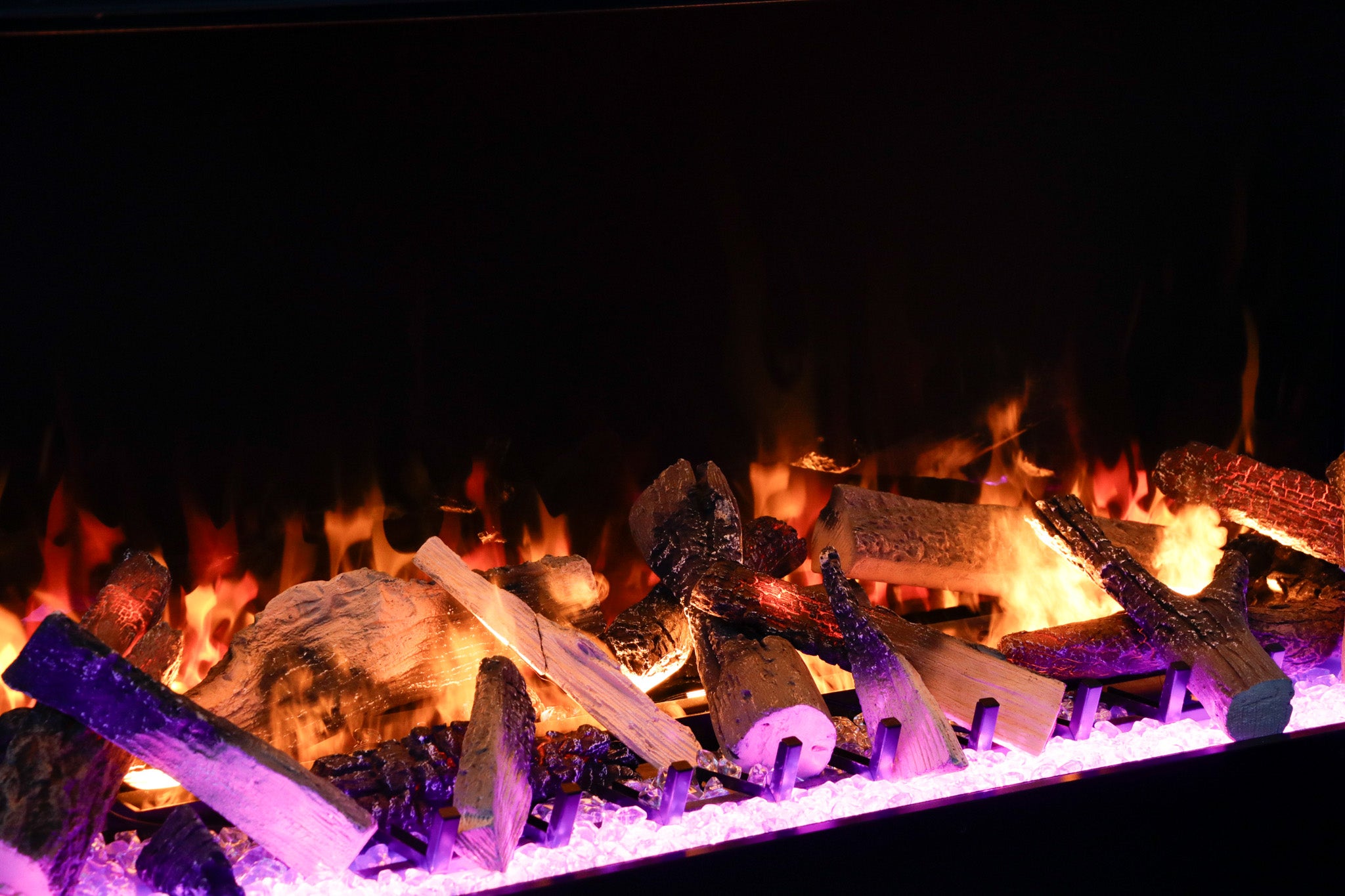 Amantii Signature TruView Series 3-Sided Glass Electric Fireplace – Modern, Panoramic Design with Realistic Flame Effects
