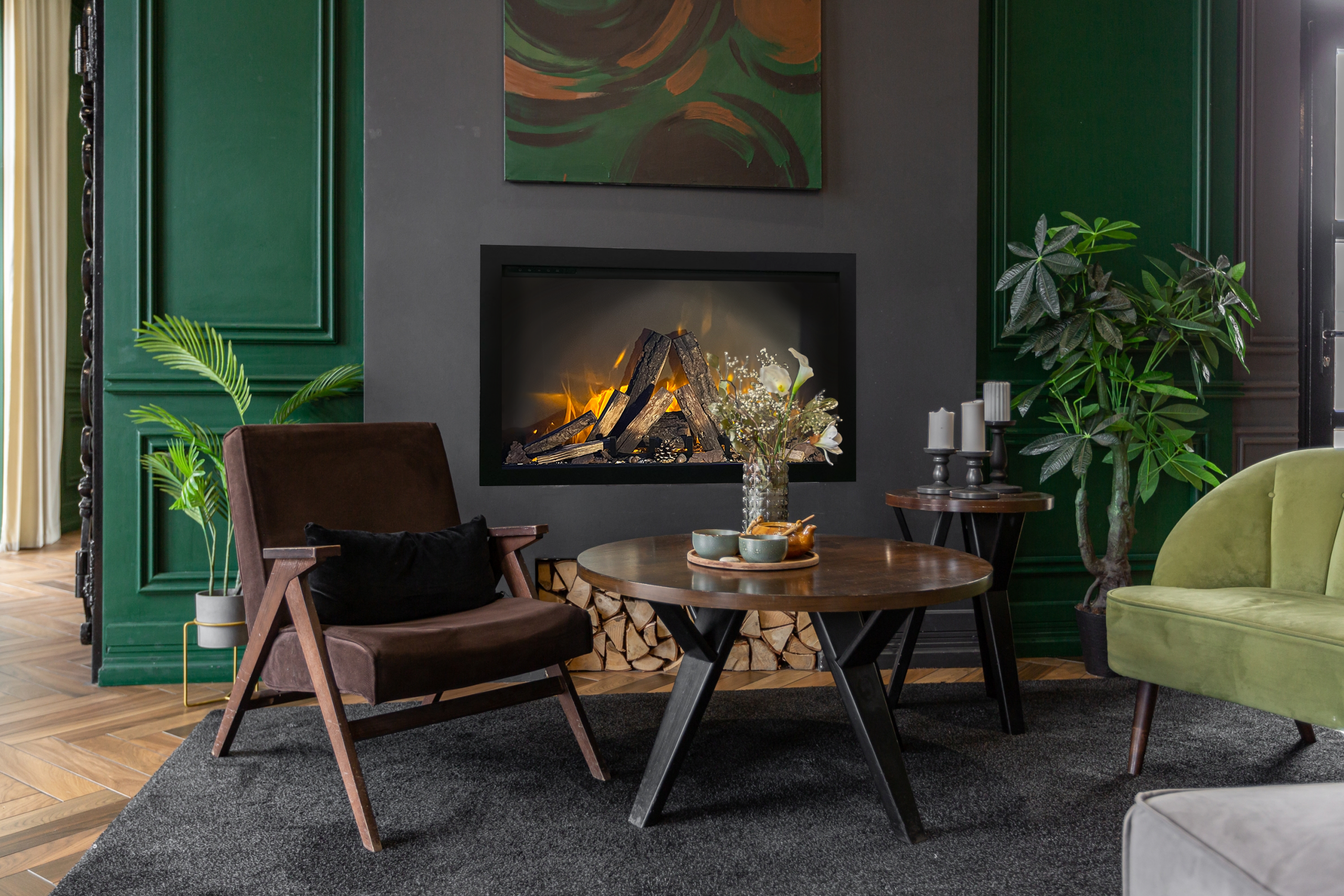 Amantii Traditional Bespoke Indoor / Outdoor Electric Fireplace Insert