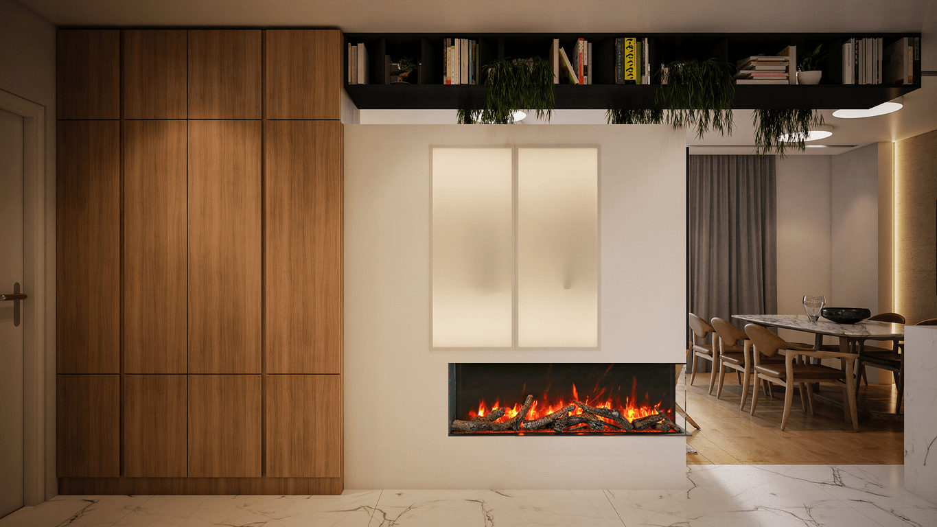Amantii TRU VIEW SLIM 3-Sided Glass Electric Fireplace