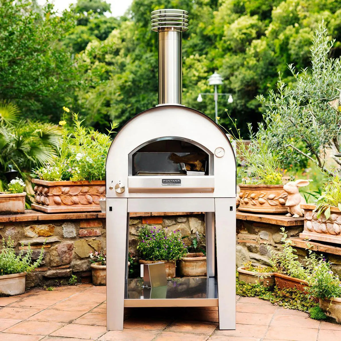 Fontana Forni Napoli Hybrid Pizza Oven on Cart – Anthracite