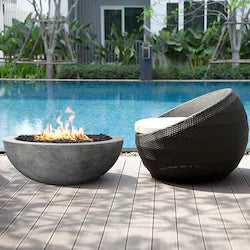 Prism Hardscapes Moderno 6 39-Inch Round Propane Fire Bowl – Pewter Finish