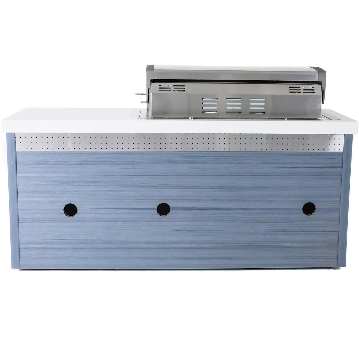 Mont Alpi Artwood Series 6.5 Ft Natural Gas Outdoor Kitchen Island with 6-Burner Grill (Propane Ready w/ Conversion Kit)