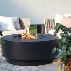 Elementi Nimes 40-Inch Round Concrete Natural Gas Fire Pit in Gray