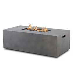 Bellino 60-Inch Rectangular Aluminum Propane Fire Pit in Concrete Finish by Ebel