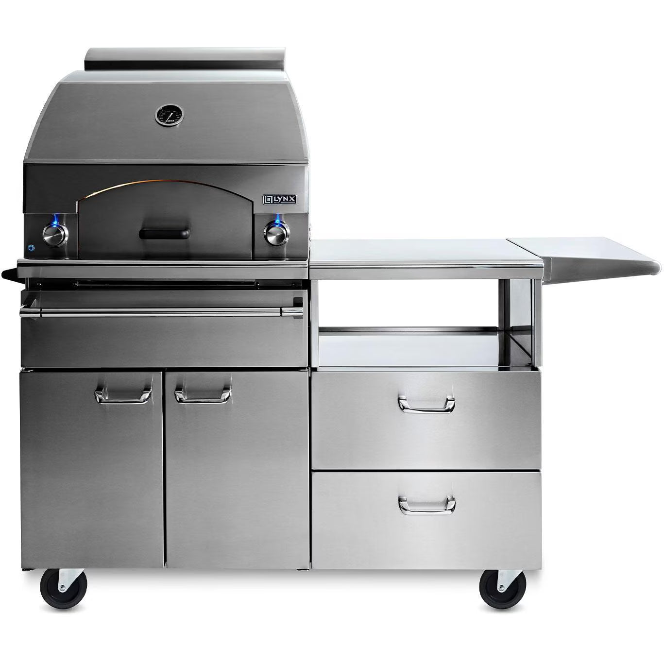 Lynx Professional Napoli 30-Inch Natural Gas Outdoor Pizza Oven with Mobile Kitchen Cart (LPZAF-NG)