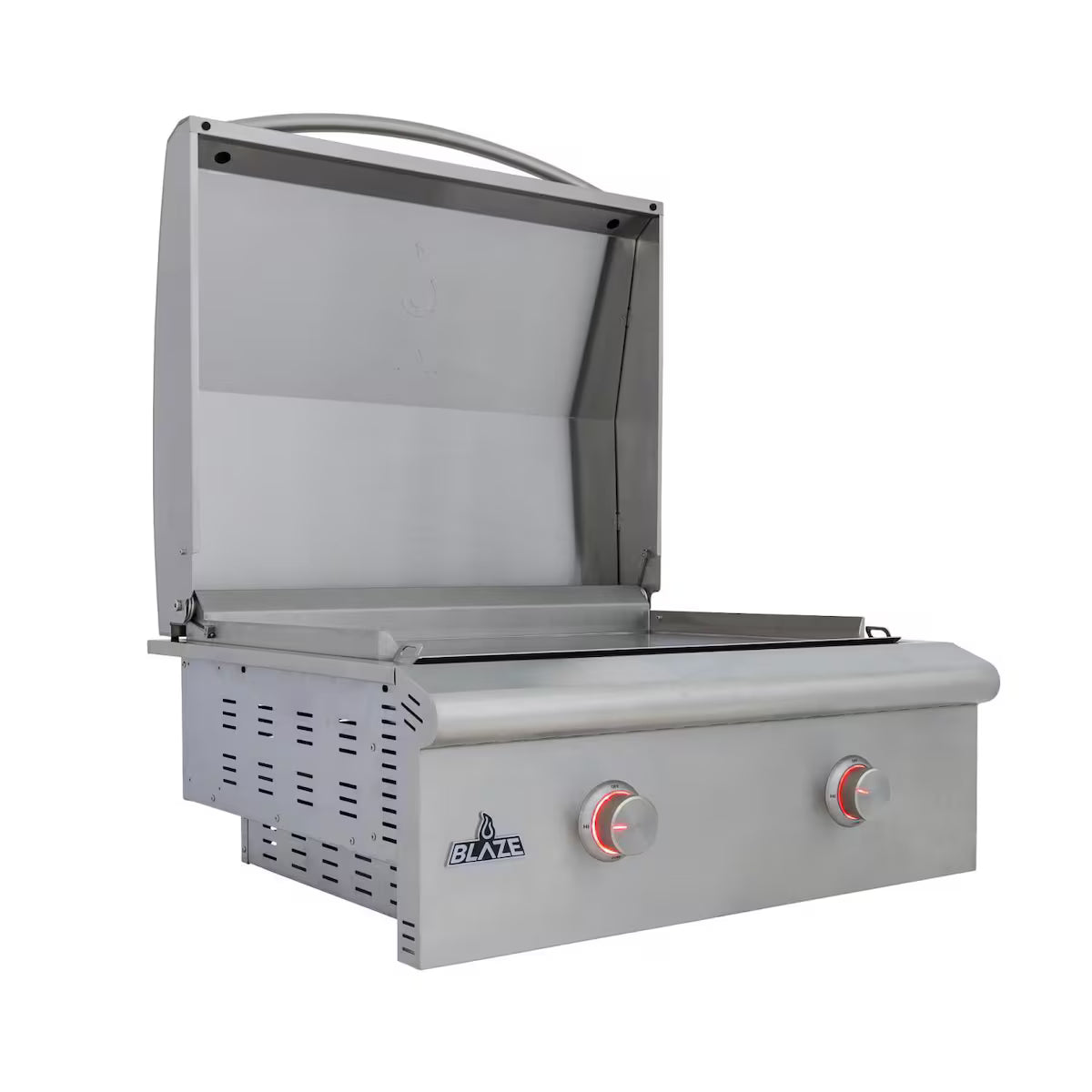 BBQGuys Signature 10 Ft Outdoor Kitchen Island w/ 32-Inch Natural Gas Blaze LTE+ Grill, Griddle & Narrow Trash Bin – Crystal White w/ White Granite