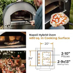 Fontana Forni Napoli Hybrid Pizza Oven on Cart – Anthracite