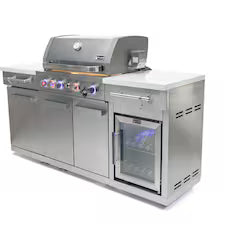 Mont Alpi Compact Series 6 Ft Propane Outdoor Kitchen Island with Fridge – Stainless Steel (MA-957FCRS)