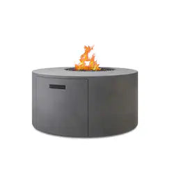 Bellino 42-Inch Round Aluminum Propane Fire Pit with Lid in Concrete Grey by Ebel