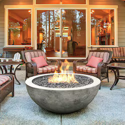 Prism Hardscapes Moderno 6 39-Inch Round Propane Fire Bowl – Pewter Finish